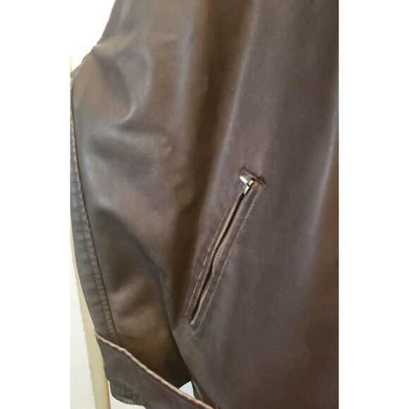 Women's NWT 3X Brown Faux Leather Oversized Zip Up Moto Biker Jacket  Wild Fable - Picture 4 of 8